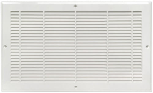10in x 8in Imperial White Steel Rectangular Baseboard Return Grille - Overall 11 1/4in x 9 1/4in