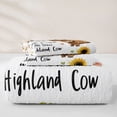 thumbnail image 5 of jejeloiu Highland Cow Sunflower Twin Quilt Set Kids,Farm Animal Print Twin Coverlet Set,2 Pieces, 5 of 7