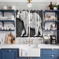 thumbnail image 2 of Vintage Bear Kitchen Curtains 63 Inch Length, Retro Farmhouse Country Wooden Grain Grommet Top Bedroom Living Room Curtains, Light Filtering Cafe Curtain Drapes 2 Panels Set 84''x63'', 2 of 9