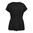 thumbnail image 4 of JWSVBF Short Sleeve Tops for Women Crew Neck Women's Blouses Boho Fashion Clothing Breathable Loose Fit Womens Clothes Black, 4 of 4