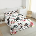 thumbnail image 3 of Manfei Farm Animnal Horse Queen Comforter Set,Rustic Farmhouse Cabin Bedding Sets,Retro Pink Flower Floral Bedding Comforter Set For Girl Boy,Microfiber Bedroom Decor Reversible,3 Pieces, 3 of 8