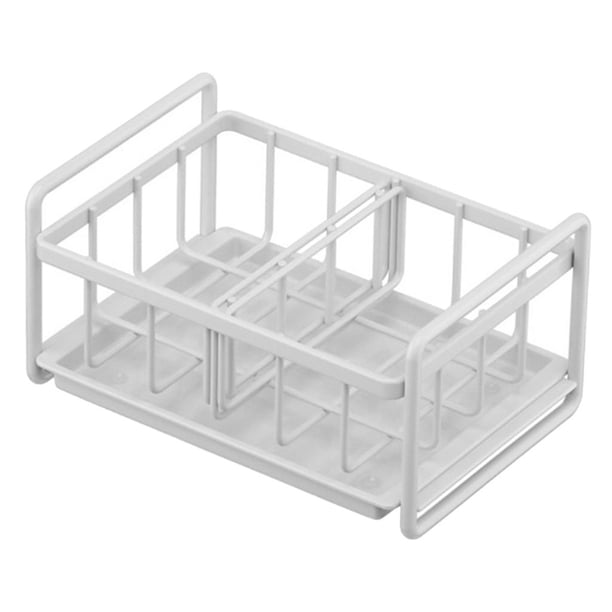 Soporte multiusos para esponjas de cocina, escurridor, organizador para cepillos blanco