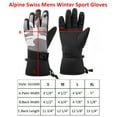 thumbnail image 5 of Alpine Swiss Mens Waterproof Gauntlet Snow Ski Gloves Winter Sport Snowboarding Windproof Warm 3M Thinsulate, 5 of 7