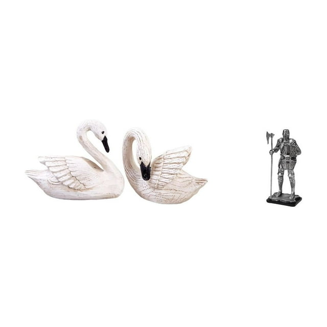 Elegantes figuras decorativas de resina de un caballero cisne, ideales para decorar dormitorios, oficinas, salas de estar o como adorno de mesa. Un re