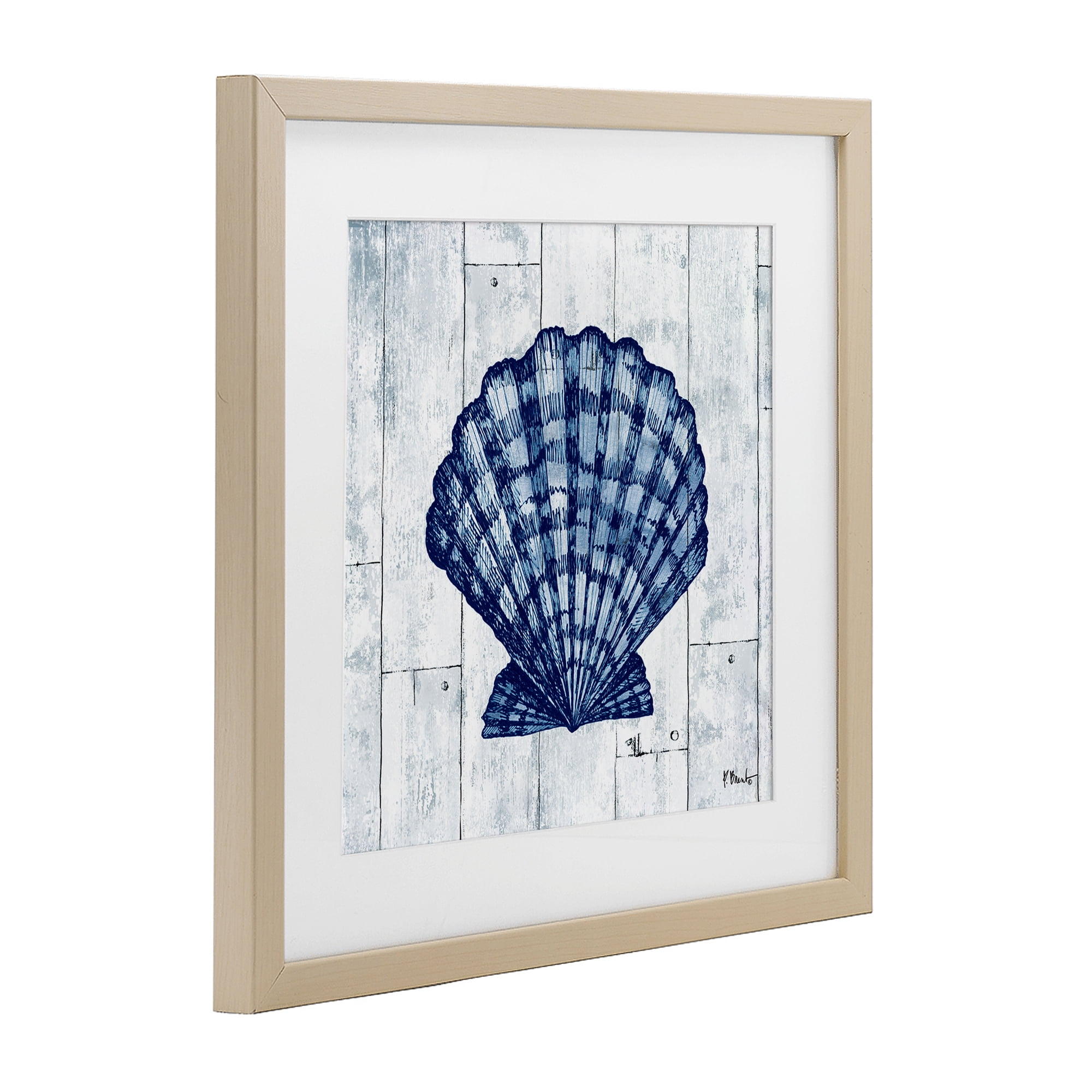 Stupell Industries Coastal Timberland Scallop Birch Framed Print Under Glass, design by Paul Brent