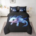 thumbnail image 2 of Manfei Kawaii Salamander Bedding Comforter Set 7pcs for Preppy Child,Cartoon Animal Queen Bedding Sets Super Cozy,Bling Glitter Queen Sheet Sets,Microfiber Bedroom Decor,Reversible, 2 of 8
