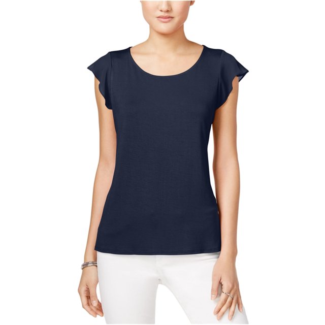 Playera básica maison Jules con Manga aleteada para mujer azul XX-Small