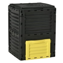 Compost Bin 80 Gallon Outdoor - Large Capacity Composter for Garden, Fast Soil Aerating Box, Easy Assembly, Yellow