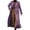 Purple, variant on Men's Double Breasted Long Wool Coat Maxi Length Notched Lapel Contrast Collar Warm Winter Formal Business Overcoat