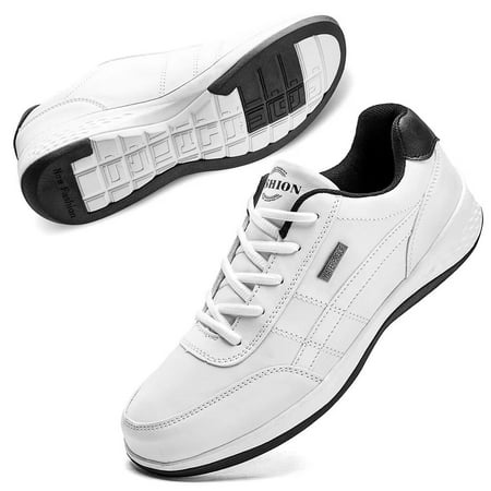 

LLg Fashion Running Sneaker for Men Shoes Casual Shoes Leather Sport Shoes Breathable Comfortable Walking Shoes Black US11