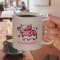 thumbnail image 4 of Cute Kawaii Strawberry Milk Cow Ceramic Coffee Mug, Novelty Gift Mugs for Coffee, Tea and Hot Drinks, 11oz, White, 4 of 4