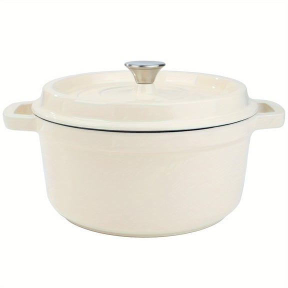 6.5 Quart Enameled Cast Iron Dutch Oven with Lid - Heavy-Duty, Pre-Seasoned, Oven Safe to 500°F, Dual Handles for Bread Baking, Non-Stick, All-Cooking Applicable