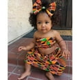 thumbnail image 5 of XXWXYD African Print Toddler Girls Summer 2-Piece Set Dashiki Vest Top + Skirt & Headband Matching Outfit Cultural Ankara Fabric Play Clothes, 5 of 8