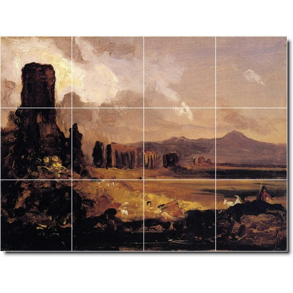 Ceramic Tile Mural-Thomas Cole Landscapes Painting 463. 17" w x 12.75" h using (12) 4.25 x 4.25 ceramic tiles