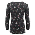 thumbnail image 4 of Odeerbi Maternity Ladies Shirts Blouses Breastfeeding Trendy Flowers Leaf Print 2025 Long Sleeve Clothe Top Red, 4 of 4