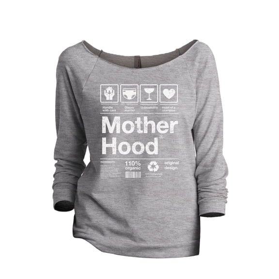 Motherhood Contents Women's Fashion Slouchy 3/4 Sleeves Raglan Lightweight Sweatshirt Sport Grey Medium
