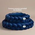 thumbnail image 2 of Cama Redonda ESQUIMAL Azul Marino Cojín Antiestrés Trenzado Lavable para Perro y Gato, 2 of 6
