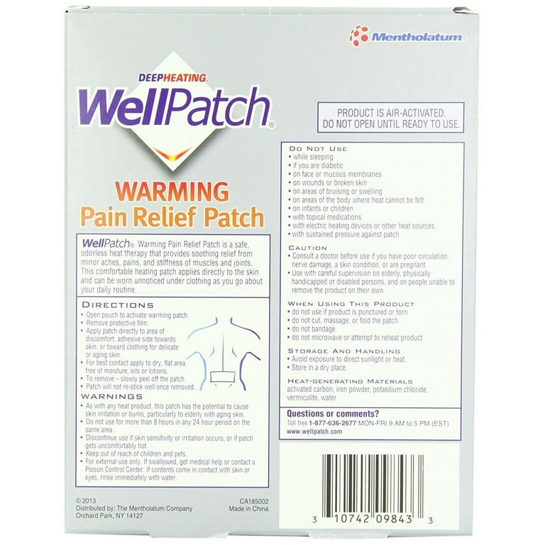 WellPatch Pain Relief Patch, Heat Therapy, Drug Free, Large