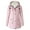 Pink, variant on Towmus Womens Winter Coats Plus Size Fleece Jackets Solid Color Horn Buttons Overcoats Warm Plush Hooded Jackets Outwear with Pocekts
