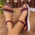 thumbnail image 5 of Lenago Women's Sport Sandals Adjustable Strap Platform Sole Casual Summer Walking Sandals Comfortable Non Slip Outdoor Hiking Sandals Summer Vacation Red 6, 5 of 9