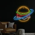 thumbnail image 3 of Glowneon Burger Planet Neon Sign, Open Hamburger LED Sign, Restaurant Decor, Burger Lover Gift, 3 of 5