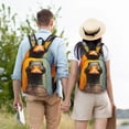 thumbnail image 4 of Xecao Colorful Painted Duck Canvas College Laptop Backpack, a durable rucksack designed for both men and women, ideal for travel, school, and daily use-Medium, 4 of 5