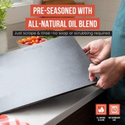 Chef Pomodoro Pizza Steel for Oven 16 Inch 1/4 Inch Thick, Baking Steel for Oven, Grill, Sourdough Bread, Baking Stone for Oven With Lifting H oles 16 X 16 (40.6 x 40.6 cm)