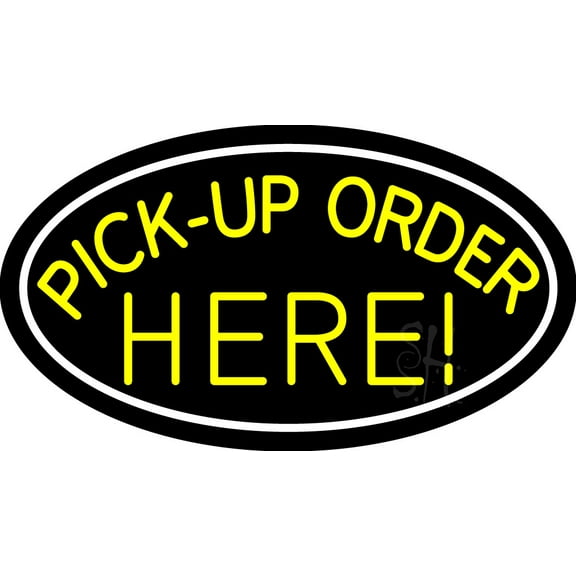 Pick Up Order Here LED Neon Sign 13 x 32 - inches, Clear Edge Cut Acrylic Backing, with Dimmer - Bright and Premium built indoor LED Neon Sign for Bar decor.
