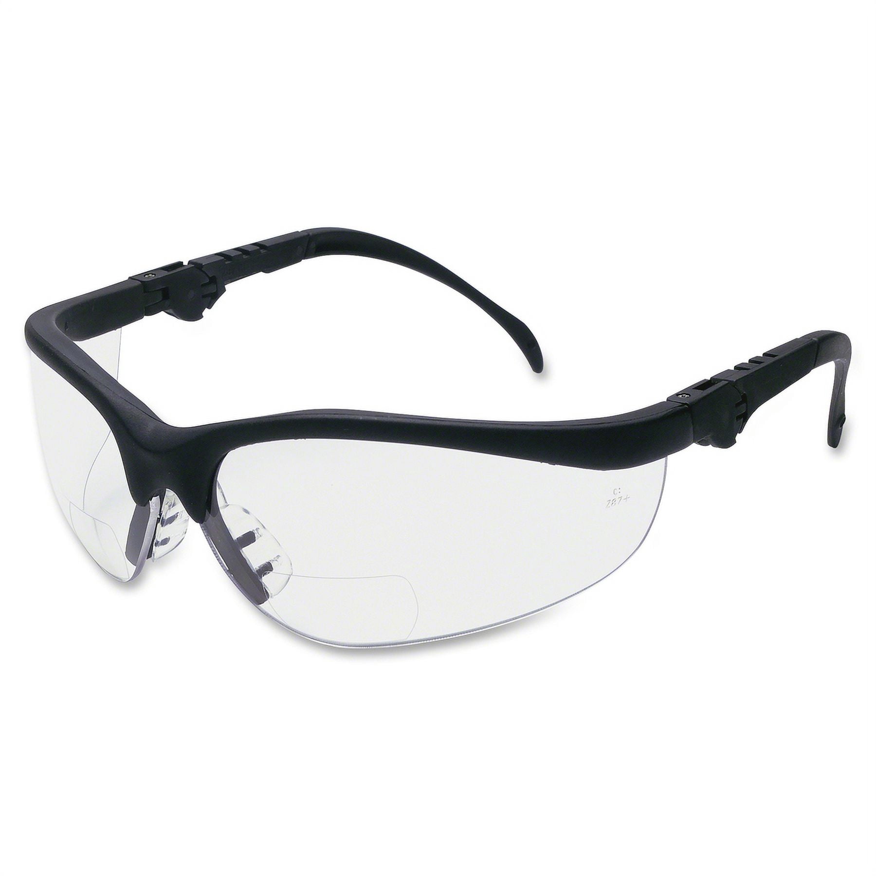 Crews Klondike Plus Magnifier Safety Glasses, Black Frame, Clear Lens, 1 Each (Quantity)