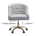 thumbnail image 2 of Swivel Office Computer Chair Gold Base Extra Large Size Adjustable Adult Grey, 2 of 9
