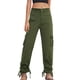 thumbnail image 1 of Pantalones Cargo para Mujer Cordón Lateral Bolsillos Múltiples Color Puro Pantalones Largos Casuales para Uso Diario OD Verde XXL, 1 of 8