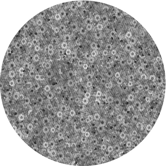 Ahgly Company Indoor Round Patterned Ash Gray Area Rugs, 6' Round