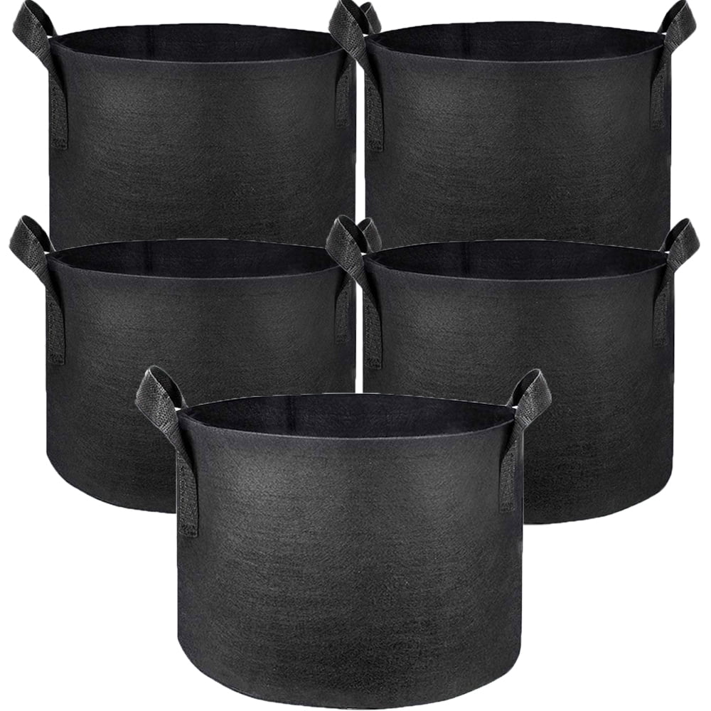 YSSOA 20-Pack 5 Gallon Grow Bags, Aeration Nonwoven Fabric Plant Po