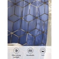 thumbnail image 6 of Sheer Curtains 45 Inch Length 2 Panels Set for Kitchen, Blue Geometric Semi Sheer Curtains for Windows, Ombre Modern Abstract Art Voile Window Treatments Rod Pocket Curtain, 6 of 7