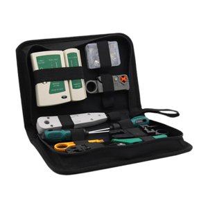 Funtasica Kit d'outils réseau 11 en 1 Ensemble d'outils de réparation de câbles antidérapants