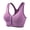 Purple, variant on Women's Front Zip Sports Bra High Workout Yoga Running Top Breathable Supportive Seamless Comfort Fitness Activewear