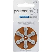 Hearing Aid Battery Powerone size 312 made in Germany Genuine 60 Batteries