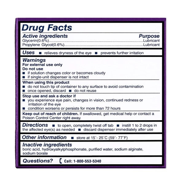 Bausch & Lomb Soothe Xtra Protection Preservative Free Emollient