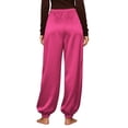 thumbnail image 5 of Ynynloco Women's Satin High Waist Cargo Joggers Pants Dressy Casual Lightweight Silky Elastic Waist Trousers with Pockets, 5 of 9