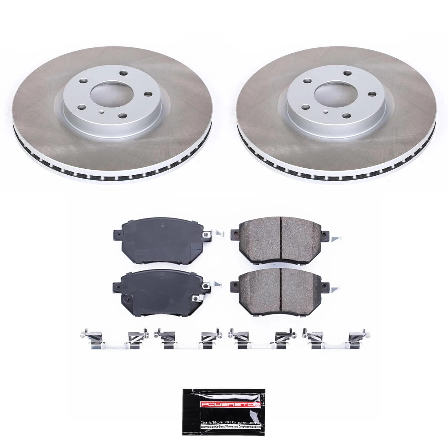 PowerStop Front Semi-Coated Rotor and Low-Dust Ceramic Brake Pad Kit SC116