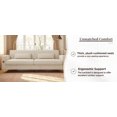 thumbnail image 3 of Modern Beige Plush Fabric 3-Seater Sofa 85.83" with Metal Legs & Removable Pillows for Living Room, 3 of 16