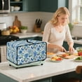 thumbnail image 4 of Renewold Toaster Oven Protector Easy Clean Microwave Oven Air Fryer Cover Dust Protection Polyester Kitchen Countertop Appliance Protector, 18.5 x 14.5 x 9 Inches, Butterfly Flower Blue, 4 of 7