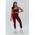 thumbnail image 4 of Ribbed Sports Bra and Leggings Set - Dark Red, 4 of 8