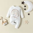 thumbnail image 4 of Ketyyh-chn99 Boys' Fashion Baby Boys Girls One Piece Romper Long Sleeve Ribbed Button Jumpsuit Outfit Clothes White,12-18 Months, 4 of 5