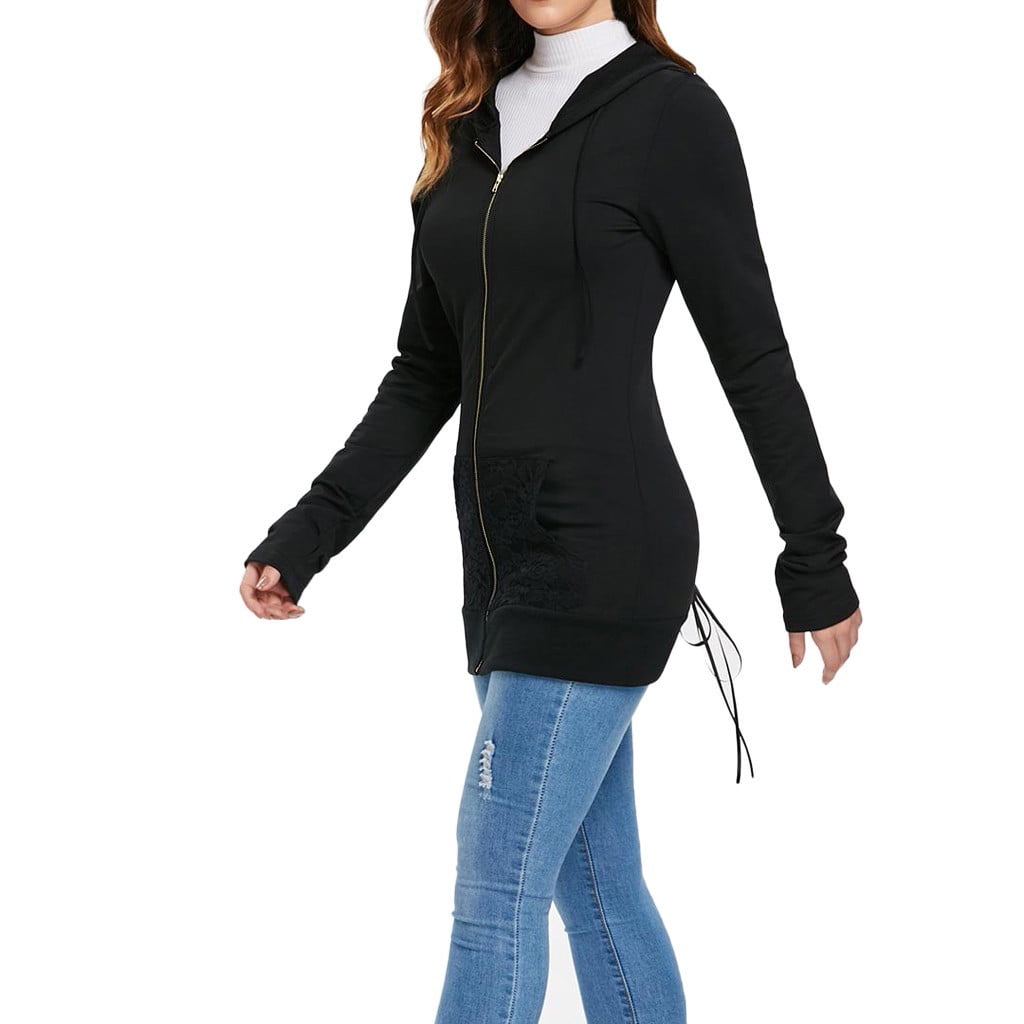 Bandage Long Sleeve Casual Blouse Lace 