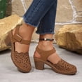 thumbnail image 5 of Rvasteizo Women Classic Shoes Solid Closed Toe Hollow Out Thick Sole Summer, 5 of 5