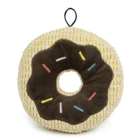 UPC: 0786306711344 | TrustyPup Tough  N Fun Chocolate Donut Durable Plush Squeaker Dog Toy with Chew Guard Technology  Brown  Large