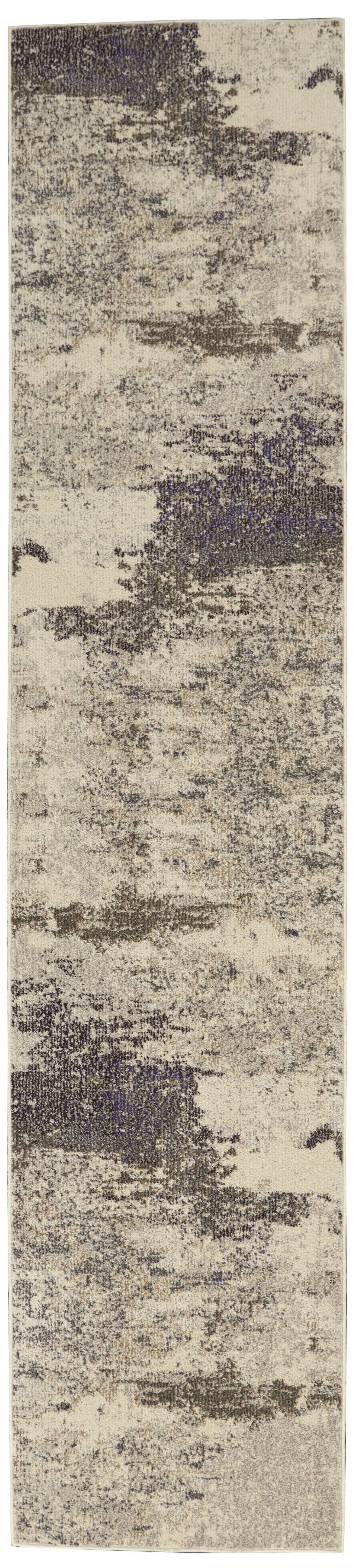 Nourison Celestial Abstract Ivory/Grey 2' x 6' Area Rug, (2x6)