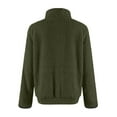 thumbnail image 4 of BDPORKAS Sherpa 1/4 Zip Pullover Women Baggy Lightweight Double Faced Fleece Quarter Zip Sweatshirts Long Sleeve Casual Fluffy Soft Sweaters Jackets Coats Fall Winter Clothes Army Green L, 4 of 6