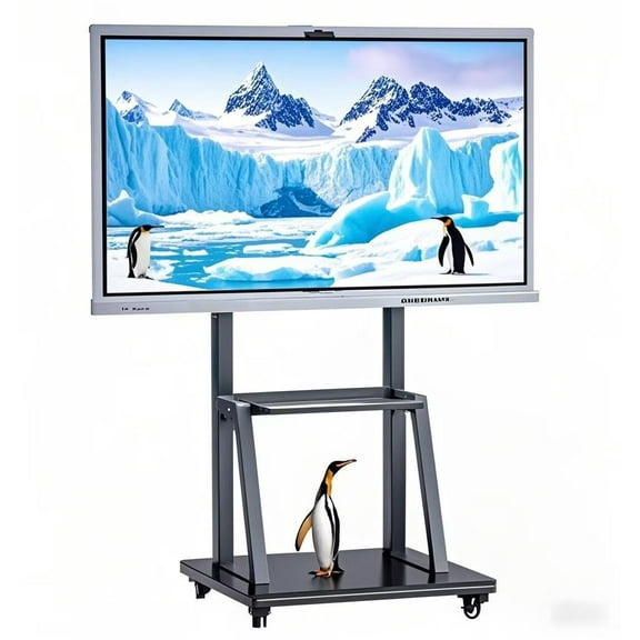 OmninexHub TV Stand With Rolling Casters And Shelf, Height Adjustable Mobile TV Cart for 32-70 Inch TV Screens Up To 176.37 Lbs, Swivel Mount Portable TV Stand for Living Room And Bedroom